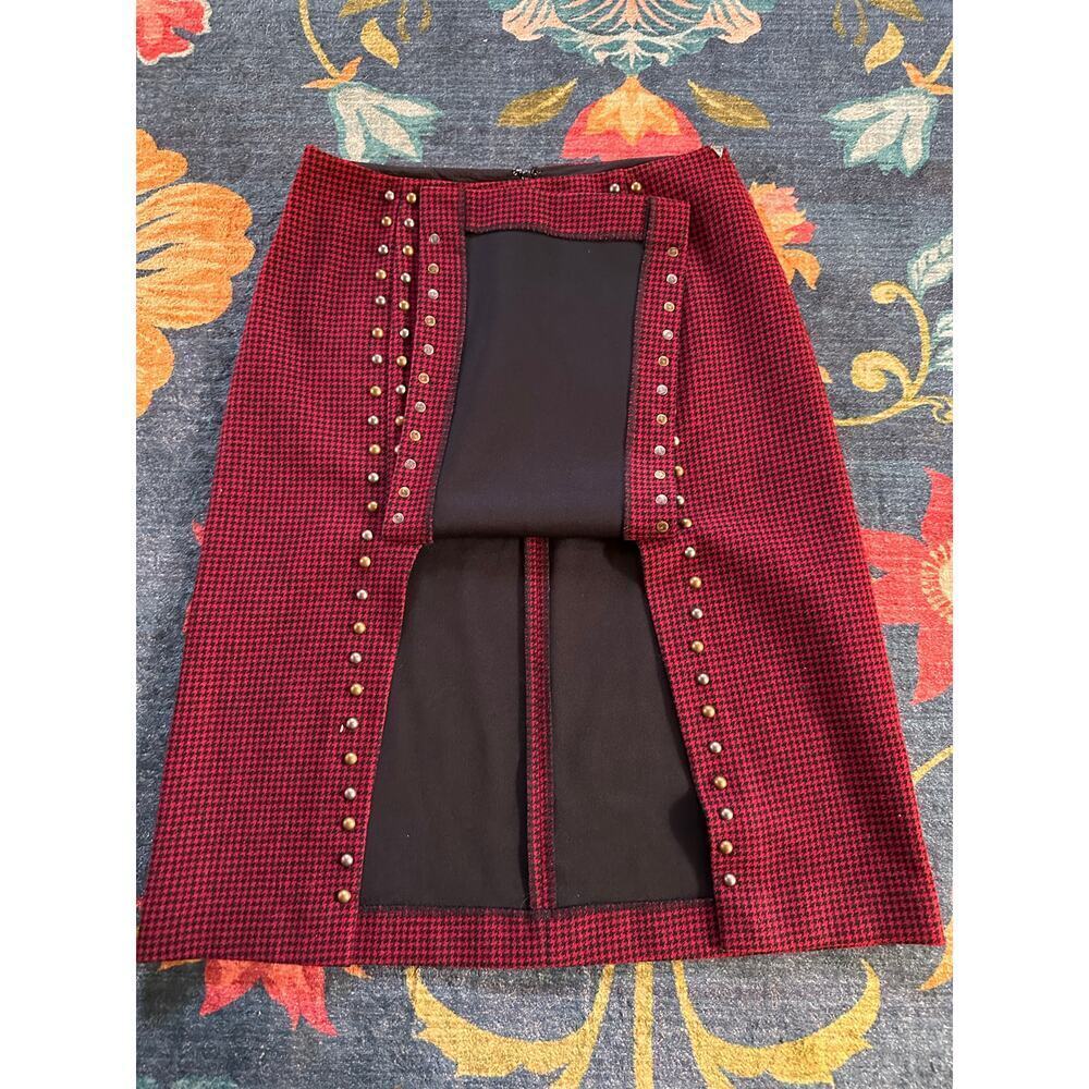 Scotch & Soda Houndstooth Studded Midi Skirt Size Medium - Picture 6 of 10